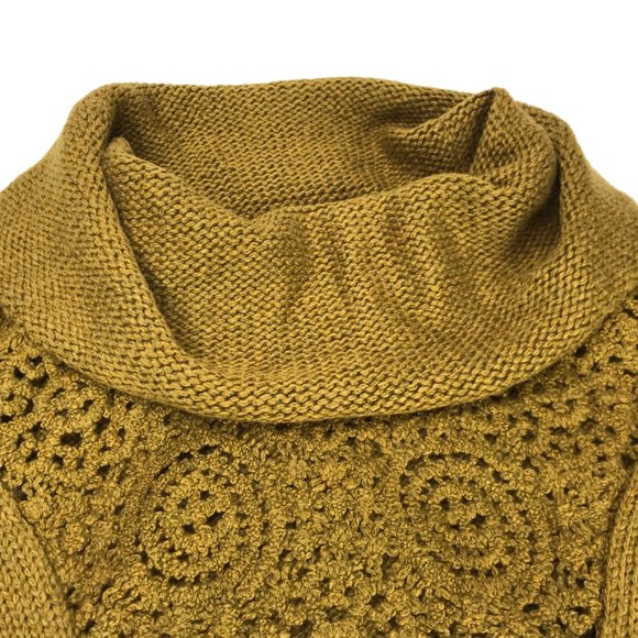 ANTHROPOLOGIE Angel of the North Turtleneck Cowl Neck Sweater Olive Green Brown. - Picture 9 of 15
